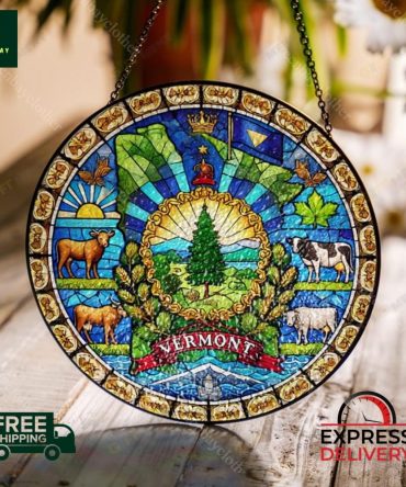 Stunning Vermont Stained Glass Suncatcher - Handcrafted Decor With Free Shipping & Express Delivery!