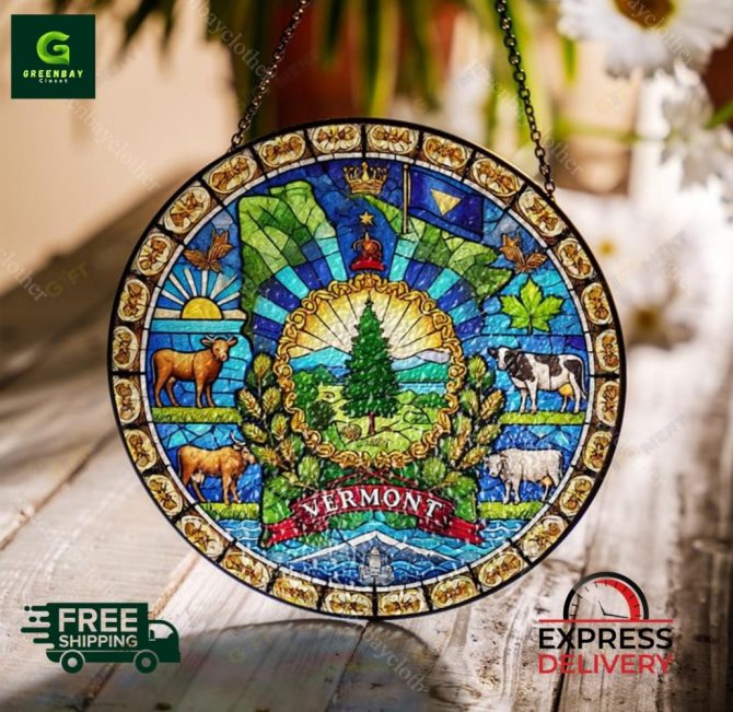 Stunning Vermont Stained Glass Suncatcher - Handcrafted Decor With Free Shipping & Express Delivery!