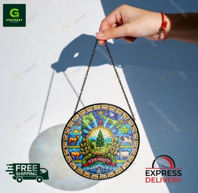 Stunning Vermont Stained Glass Suncatcher - Handcrafted Decor With Free Shipping & Express Delivery! - Image 2