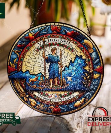 Stunning Virginia Stained Glass Wall Art –  Express Delivery!