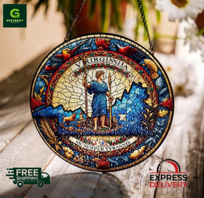 Stunning Virginia Stained Glass Wall Art –  Express Delivery!