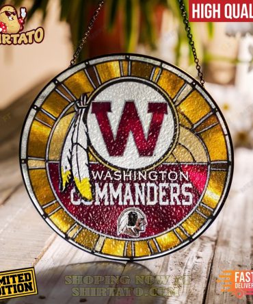 Limited Edition Washington Commanders Stained Glass Suncatcher - High Quality, Fast Delivery!