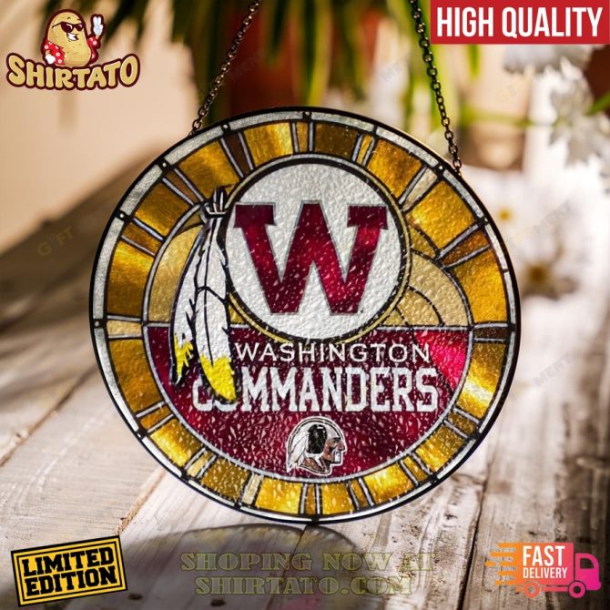 Limited Edition Washington Commanders Stained Glass Suncatcher - High Quality, Fast Delivery!