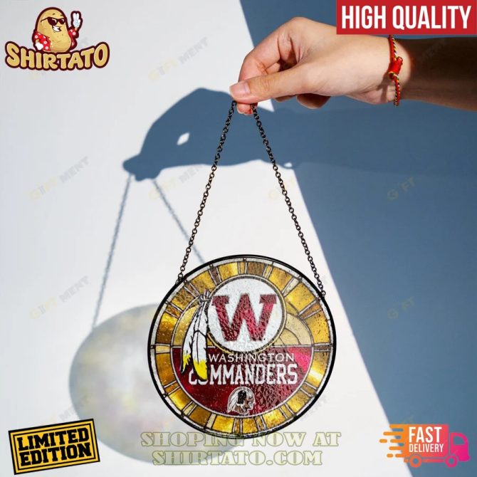 Limited Edition Washington Commanders Stained Glass Suncatcher - High Quality, Fast Delivery! - Image 2