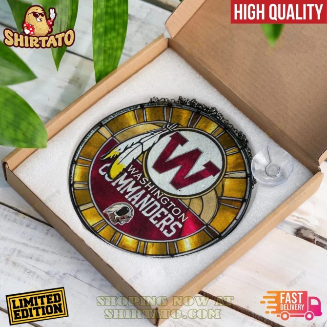 Limited Edition Washington Commanders Stained Glass Suncatcher - High Quality, Fast Delivery! - Image 3