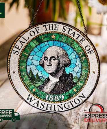 Washington State Seal Stained Glass Suncatcher –  Express Delivery