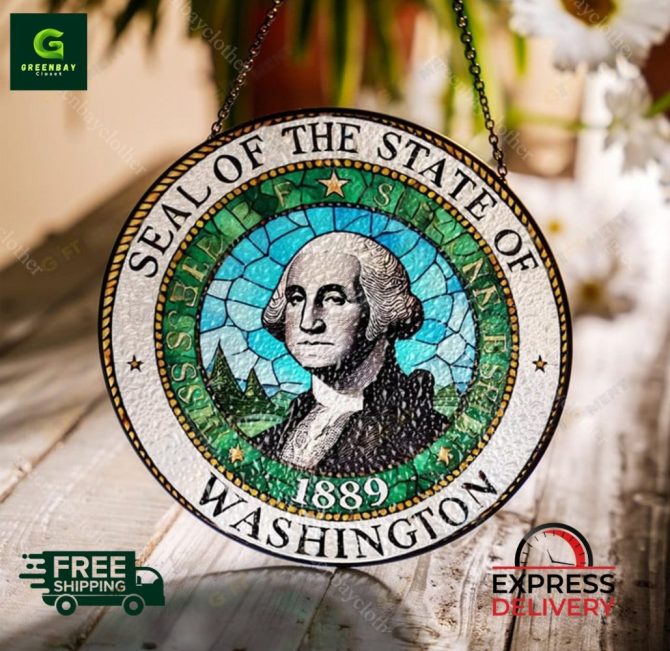 Washington State Seal Stained Glass Suncatcher –  Express Delivery