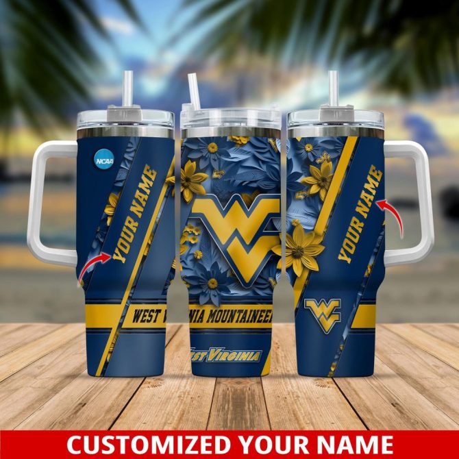Customizable West Virginia Mountaineers Tumbler Mug - Personalize Your Name - Perfect Gift For Fans!