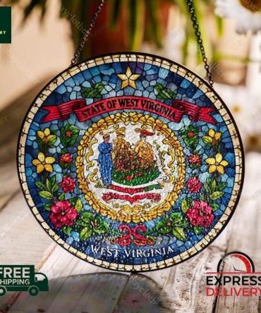 Stunning West Virginia Stained Glass Suncatcher - Express Delivery!