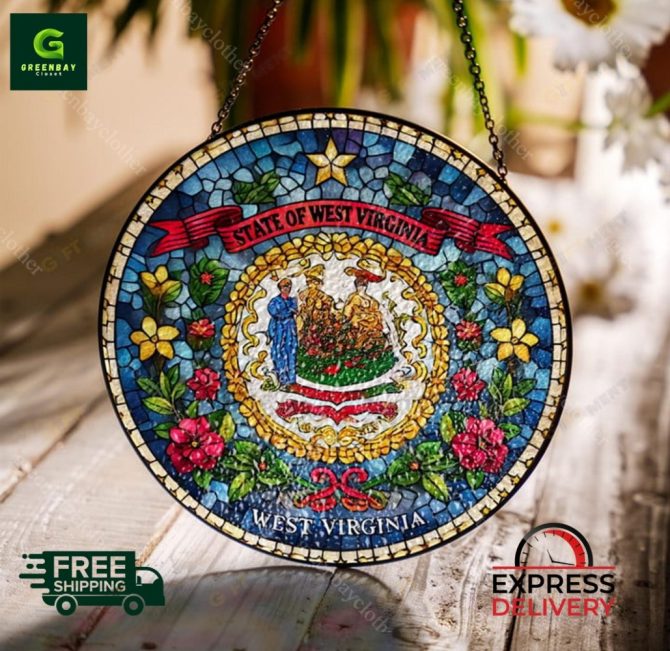 Stunning West Virginia Stained Glass Suncatcher - Express Delivery!