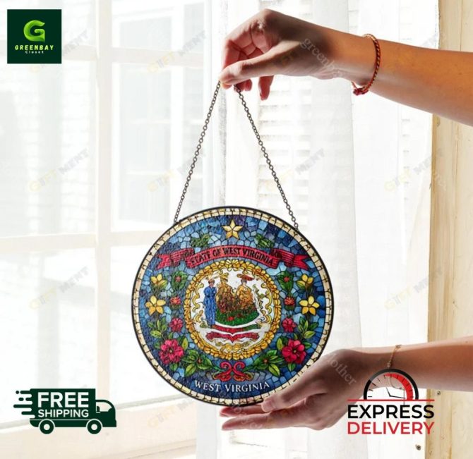 Stunning West Virginia Stained Glass Suncatcher - Express Delivery! - Image 3