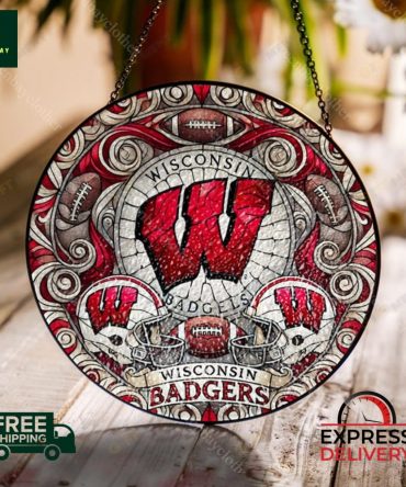 Limited Edition Wisconsin Badgers Stained Glass Wall Art - Free Shipping & Express Delivery!
