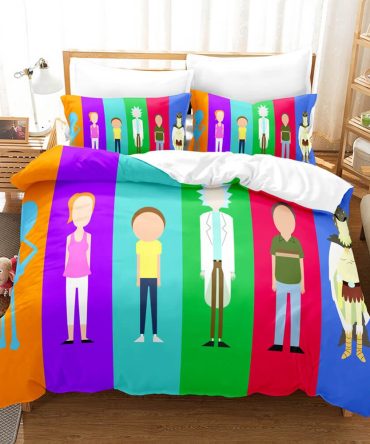 Vibrant Cartoon Character Bedding Set - Soft, Colorful Duvet Cover & Pillowcases For Kids & Adults