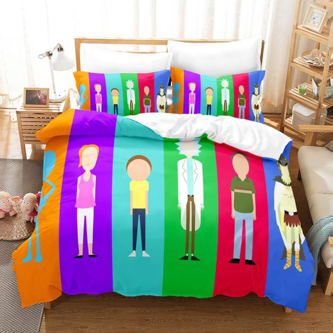 Vibrant Cartoon Character Bedding Set - Soft, Colorful Duvet Cover & Pillowcases For Kids & Adults