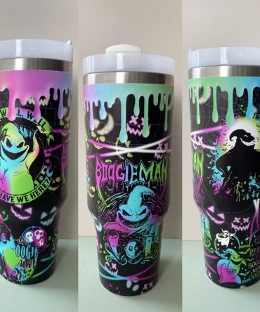 Colorful Oogie Boogie Tumbler - Double Wall Insulated Travel Mug 20Oz - Spooky Drinkware
