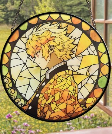 Stunning Stained Glass Anime Sun Catcher - Vibrant Decorative Window Hanging