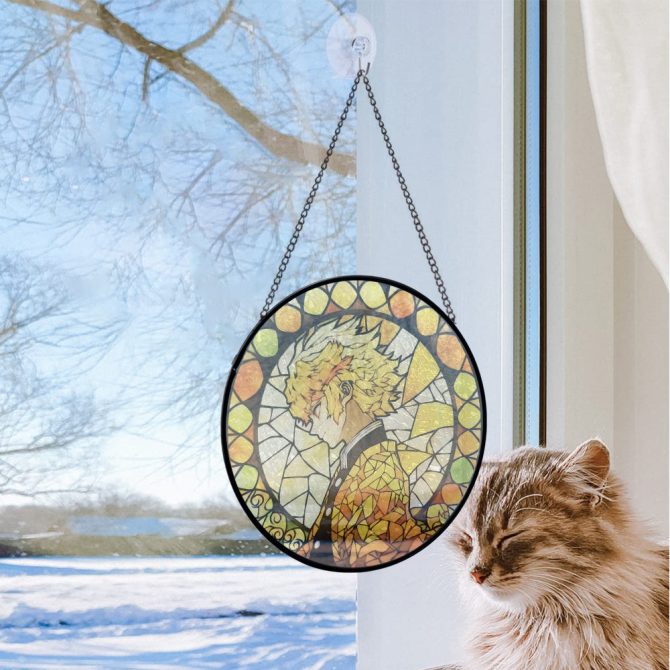 Stunning Stained Glass Anime Sun Catcher - Vibrant Decorative Window Hanging - Image 2