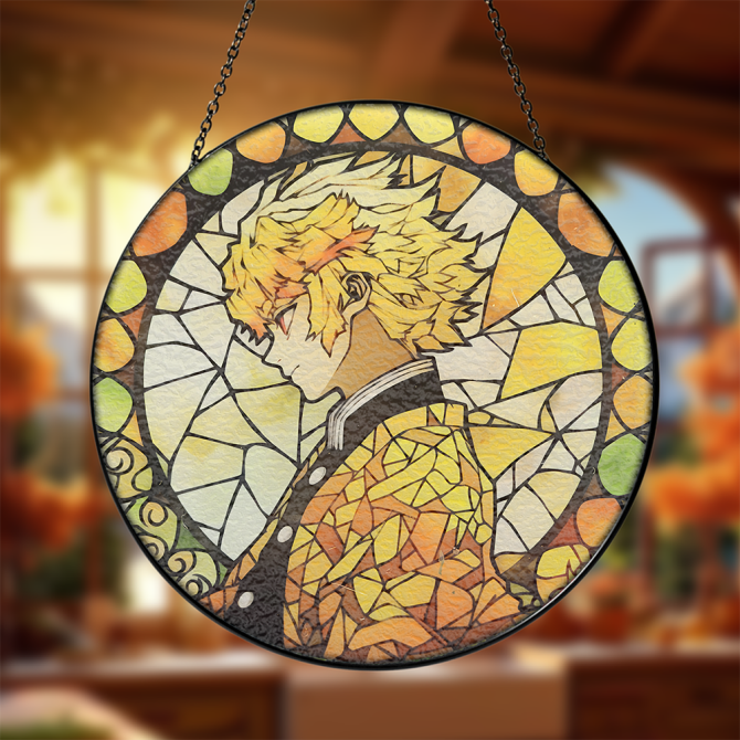 Stunning Stained Glass Anime Art Suncatcher - Unique Home Decor Gift