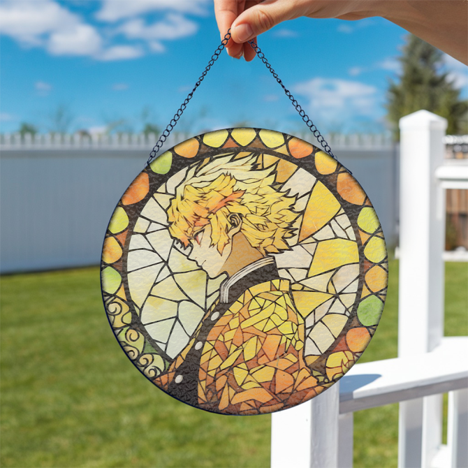 Stunning Stained Glass Anime Art Suncatcher - Unique Home Decor Gift - Image 2
