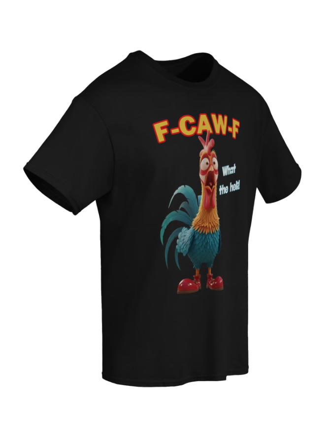 Funny Rooster T-Shirt – Rooster Graphic Tee With F-Caw-F WHAT THE HELLI SLOGANS – Farm Humor Shirt, Gag Gift - Image 3