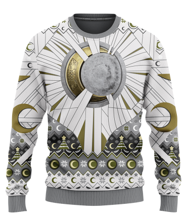 Celestial Moon & Sun Pattern Sweater - Unique Cosmic Design For Fashion Enthusiasts