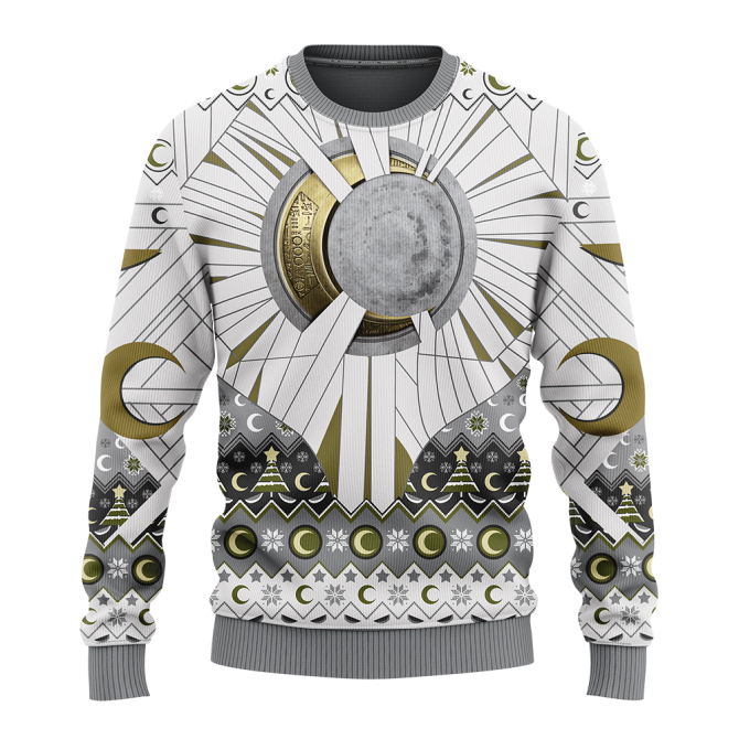 Celestial Moon & Sun Pattern Sweater - Unique Cosmic Design For Fashion Enthusiasts