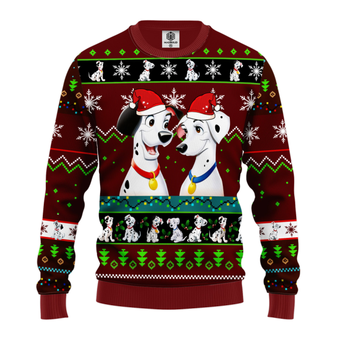 Dalmatians Ugly Christmas Sweater Red - Amazing Gift Idea Thanksgiving Gift - Image 3