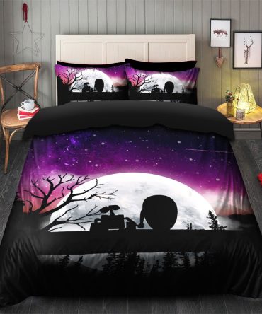 Wall-E Moon Night Bedding Set Duvet Cover And 2 Pillowcases