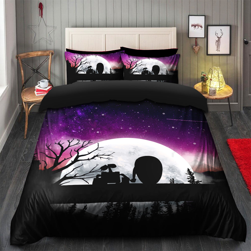 Wall-E Moon Night Bedding Set Duvet Cover And 2 Pillowcases