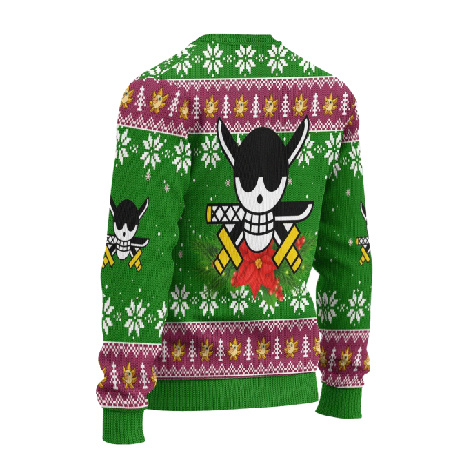Anime Warrior Green Christmas Sweater - Festive & Cozy Holiday Gift For Fans - Image 2