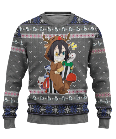Cozy Reindeer Anime Ugly Christmas Sweater - Festive Holiday Knitwear Gift