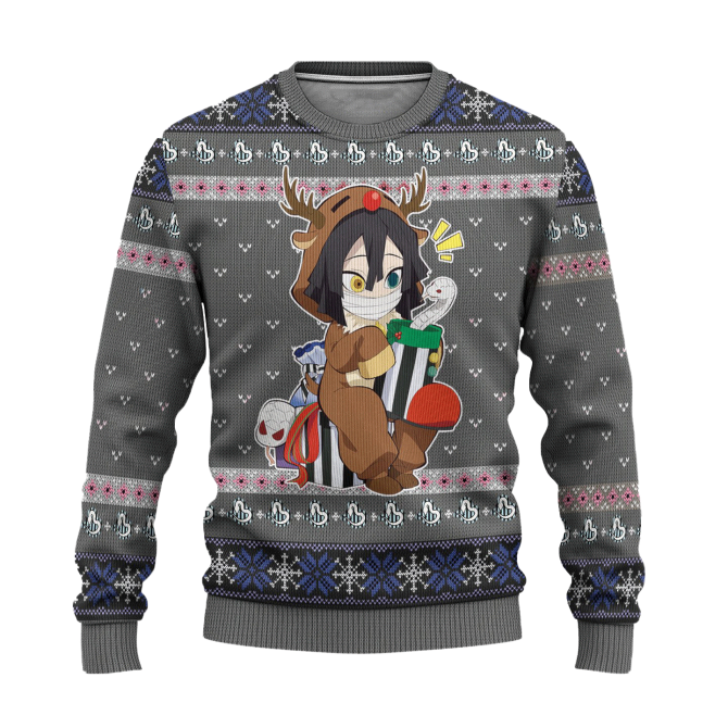 Cozy Reindeer Anime Ugly Christmas Sweater - Festive Holiday Knitwear Gift