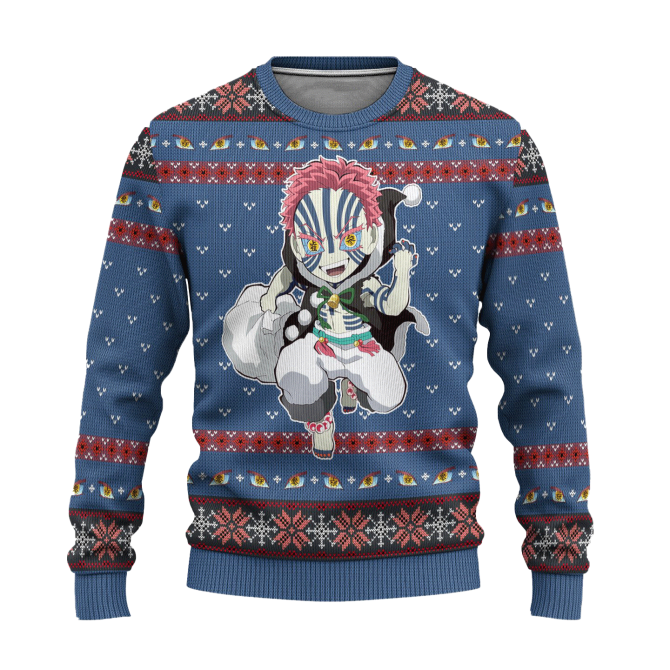 Akaza Demon Slayer Anime Ugly Christmas Sweater Xmas Gift - Image 6
