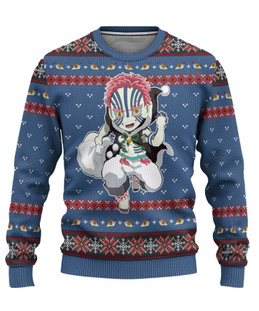 Akaza Demon Slayer Anime Ugly Christmas Sweater Xmas Gift