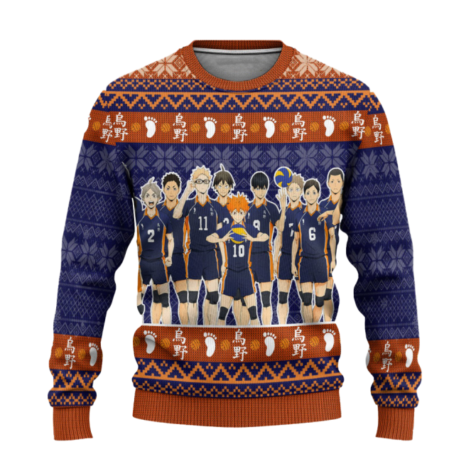 Cozy Anime Volleyball Team Sweater - Unisex Winter Knitwear For Fans - Image 2