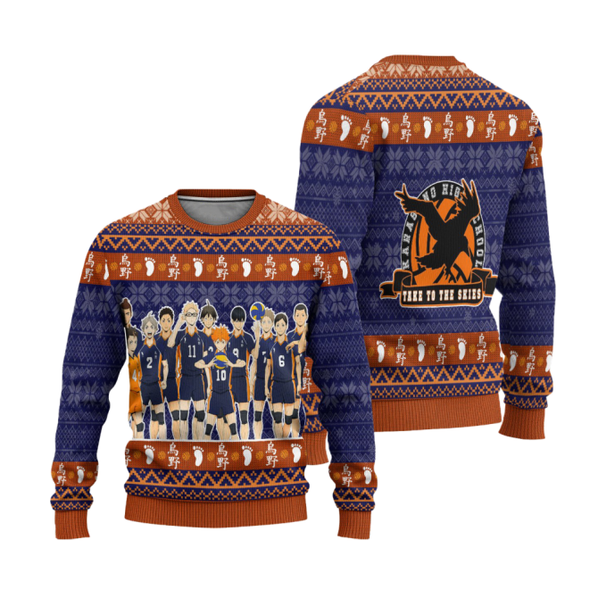 Cozy Anime Volleyball Team Sweater - Unisex Winter Knitwear For Fans - Image 6