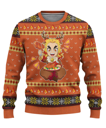 Cozy Festive Anime Sweater – Vibrant Holiday Design With Cute Character Print