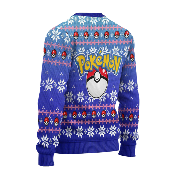 Cozy Blue Greninja Holiday Sweater - Perfect For Pokémon Fans & Winter Fun! - Image 2