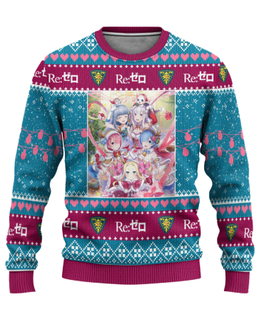 Cozy Anime Sweater - Colorful Re:Zero Holiday Knitwear For Fans - Unisex Winter Fashion