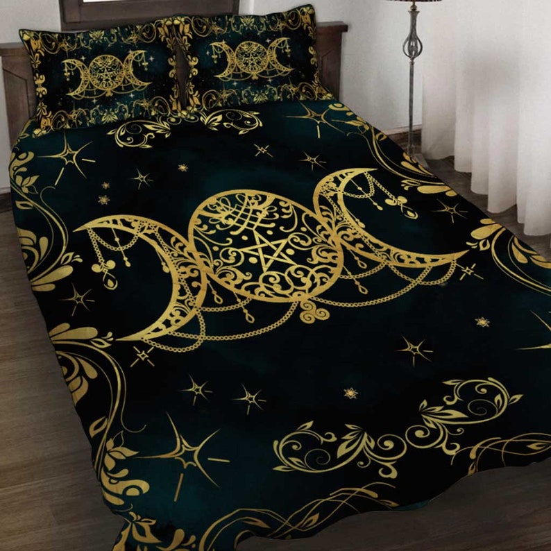Witch Triple Moon Bedding Set Duvet Cover And 2 Pillowcases