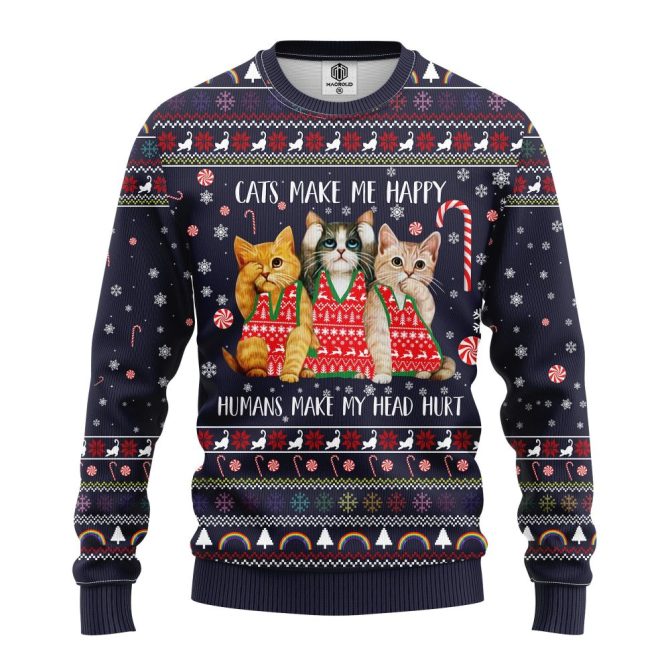 Cozy Cat Lover'S Holiday Sweater - Fun Festive Design, Perfect Gift! - Image 3