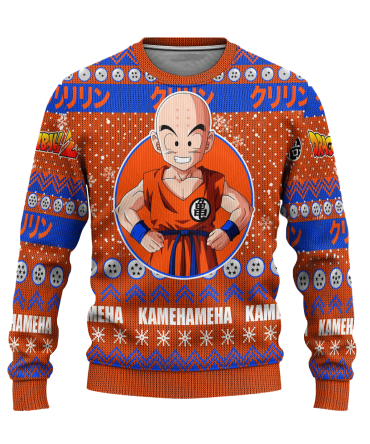 Dragon Ball Z Krillin Ugly Christmas Ugly Christmas Sweater - Festive Anime Knitwear For Fans