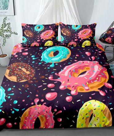 Donuts Duvet Bedding Set Duvet Cover And 2 Pillowcases