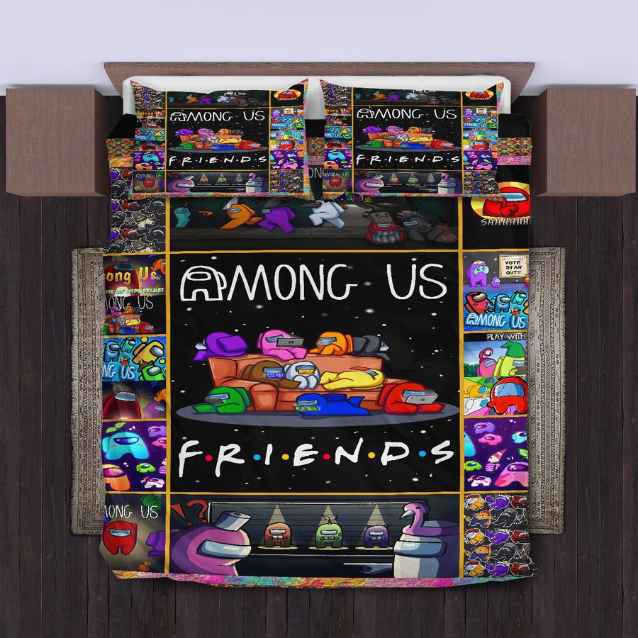 Among Us Friends Bedding Set Duvet Cover And 2 Pillowcases - Image 4