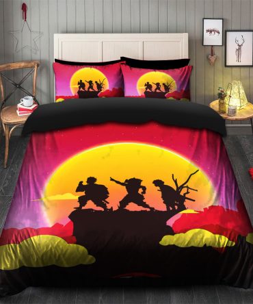 Demon Slayer Kimetsu No Yaiba Anime Sunset Bedding Set Duvet Cover And 2 Pillowcases