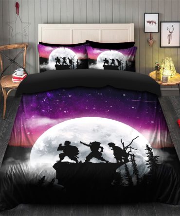 Demon Slayer Kimetsu No Yaiba Anime Moon Night Galaxy Bedding Set Duvet Cover And 2 Pillowcases