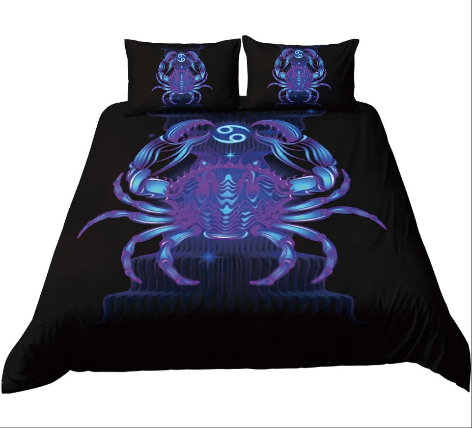 Cancer 12 Zodiac Bedding Set Duvet Cover And 2 Pillowcases - Image 2