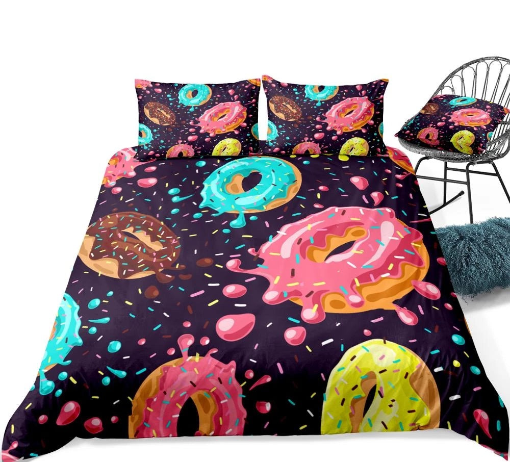 Donuts Duvet Bedding Set Duvet Cover And 2 Pillowcases - Image 2