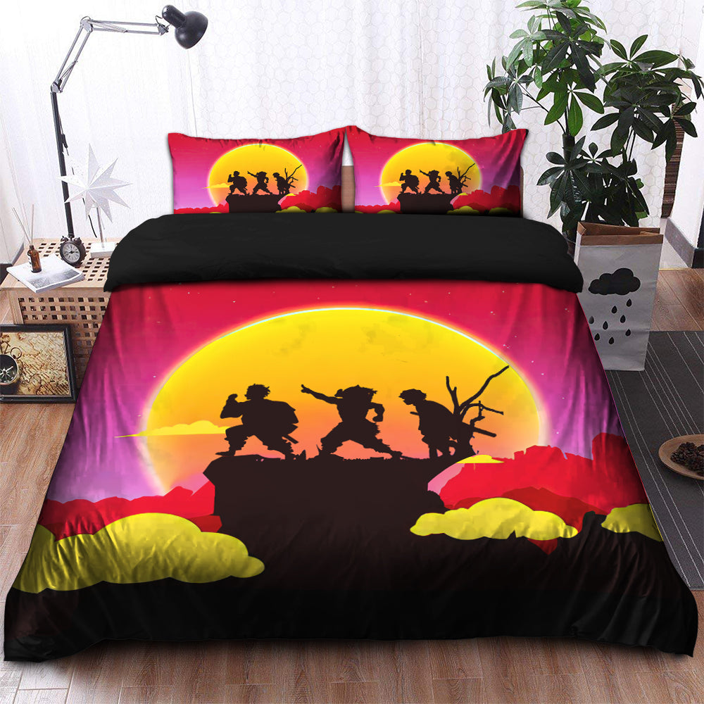 Demon Slayer Kimetsu No Yaiba Anime Sunset Bedding Set Duvet Cover And 2 Pillowcases - Image 2