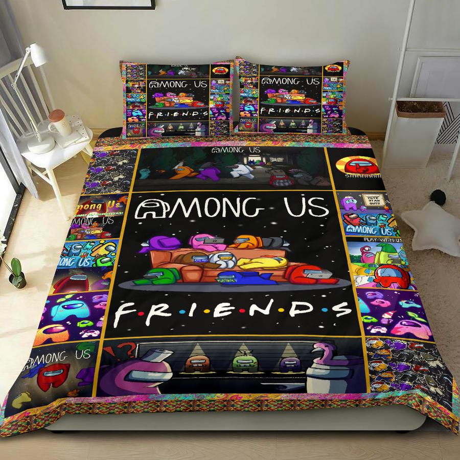 Among Us Friends Bedding Set Duvet Cover And 2 Pillowcases - Image 2